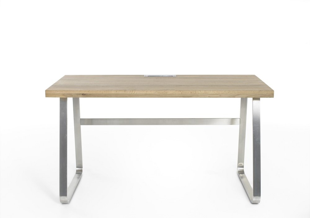 Bureau BEATA chêne huilé piétement métal brossé