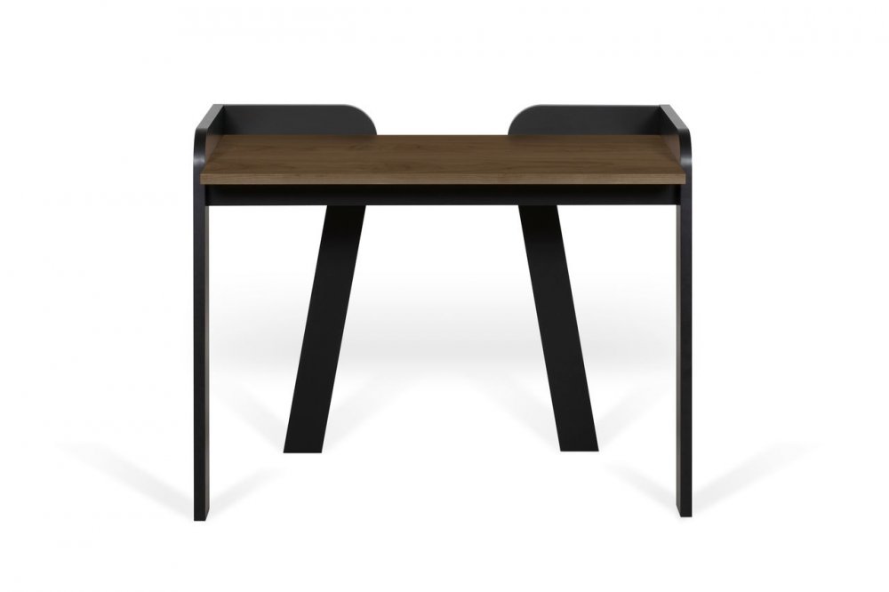 Bureau design MAYA plateau noyer avec piétement noir