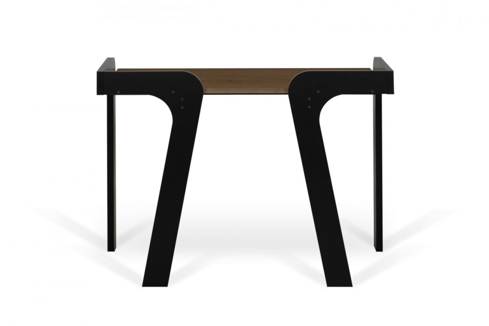 Bureau design MAYA plateau noyer avec piétement noir