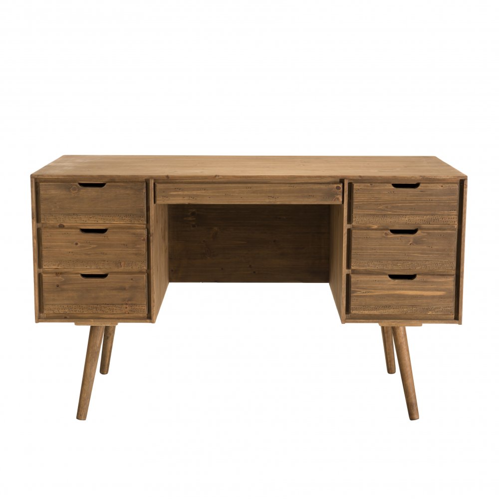 Bureau scandinave 6 Tiroirs ANDY En Bois sapin