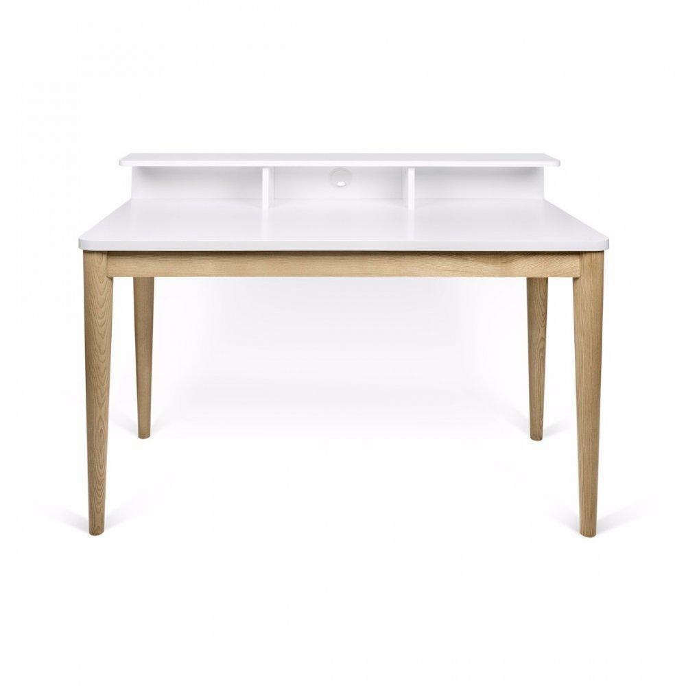 bureau XIRA chêne avec plateau blanc