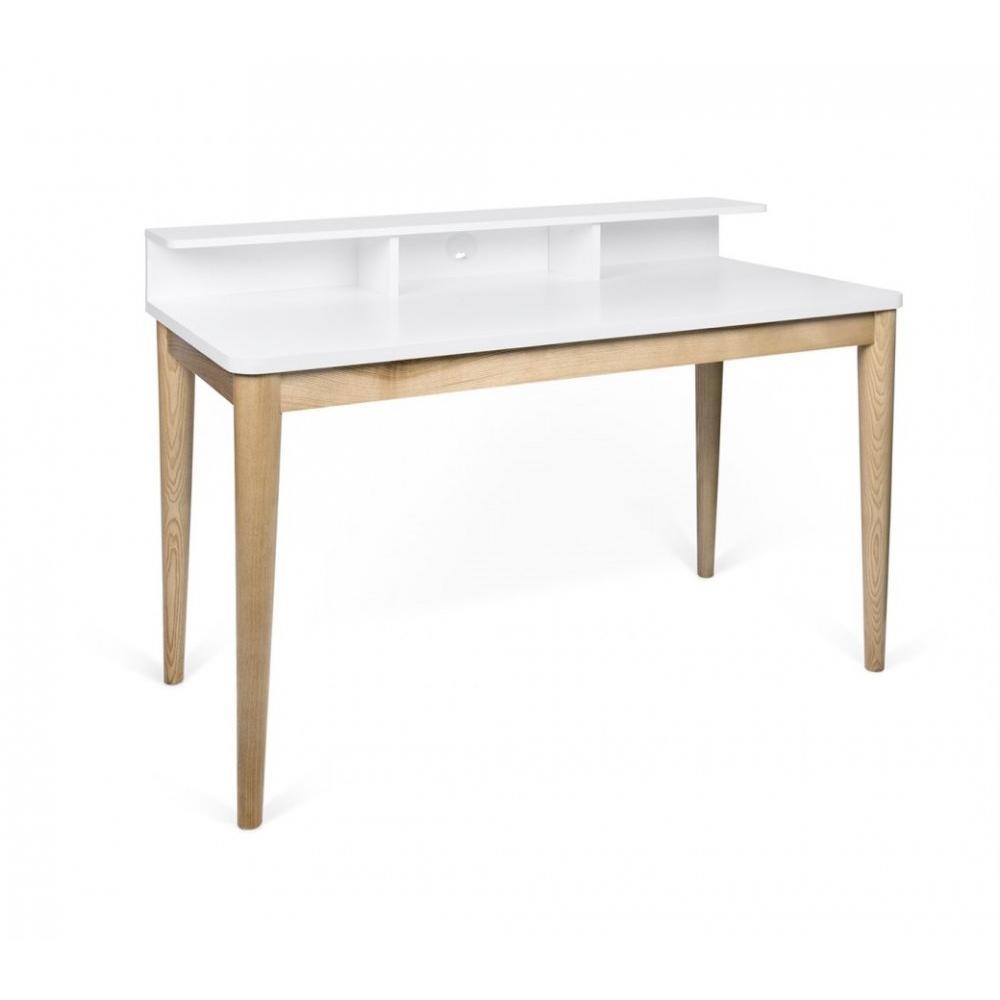 bureau XIRA chêne avec plateau blanc