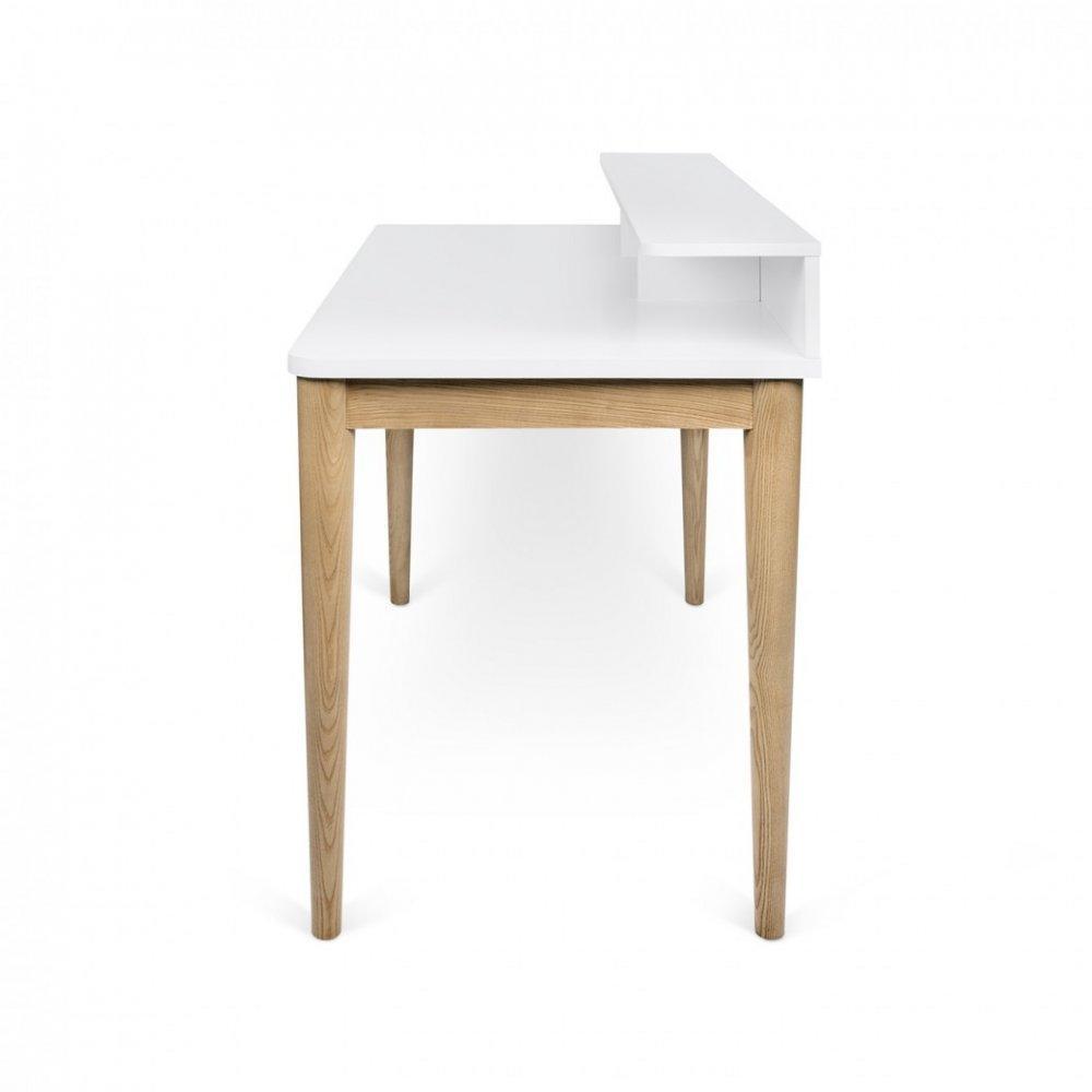 bureau XIRA chêne avec plateau blanc