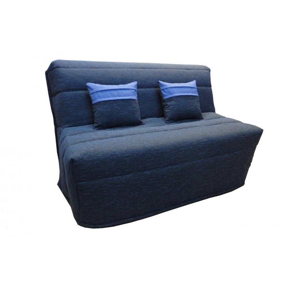 Banquette BZ convertible AXEL bleu marine couchage140*200cm matelas confort BULTEX