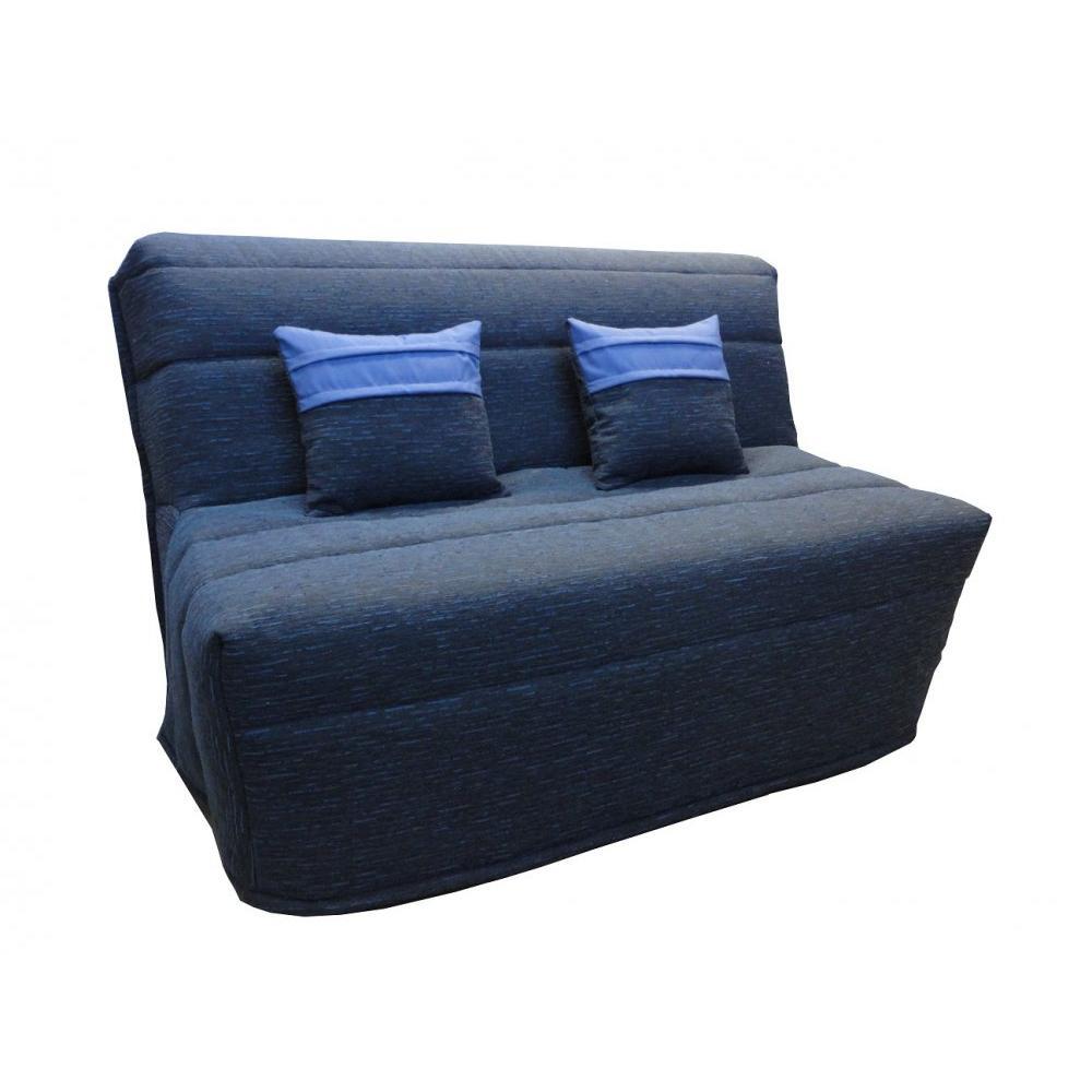 Banquette BZ convertible AXEL bleu marine couchage160*200cm matelas confort BULTEX