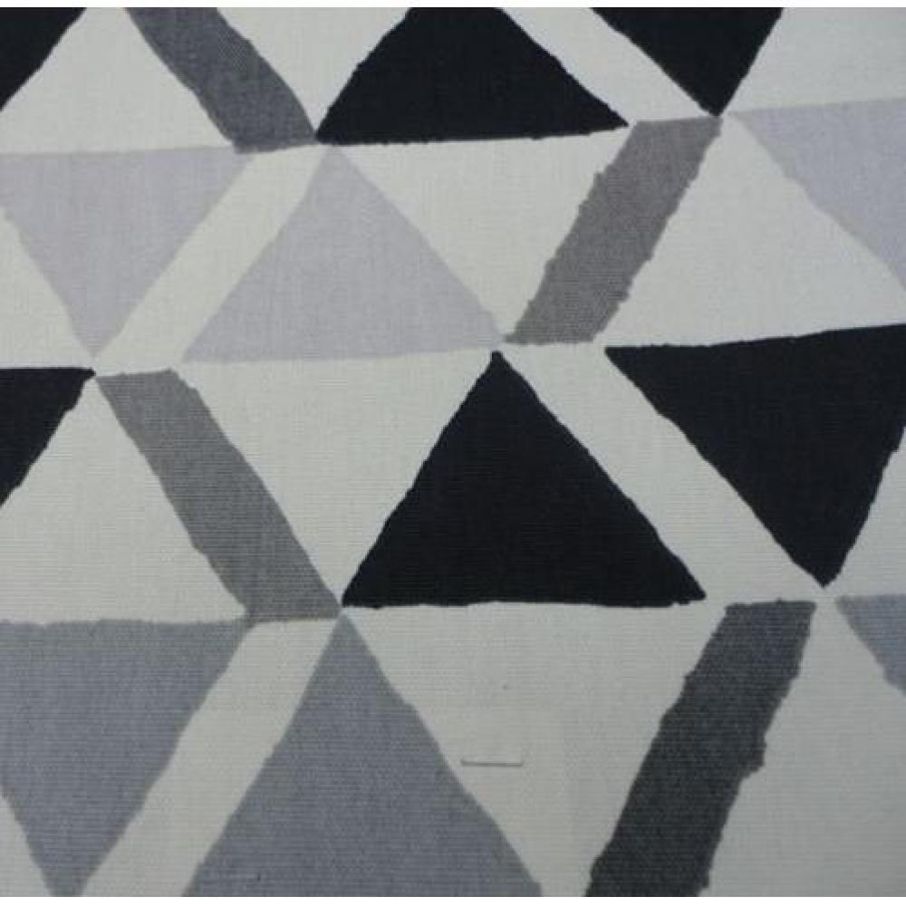 Banquette BZ convertible AXEL à imprimés triangles gris et noir 160*200cm matelas confort BULTEX