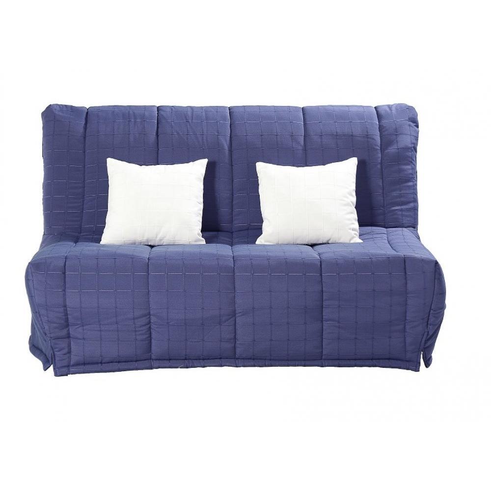 Canapé BZ convertible LOU bleu marine 140*200cm matelas confort BULTEX inclus