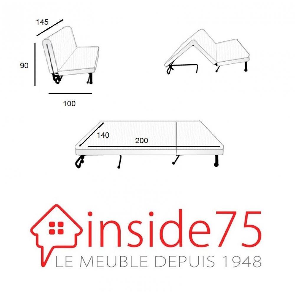 Canapé BZ convertible FLO rouge à motifs coeurs 140*200cm matelas confort BULTEX