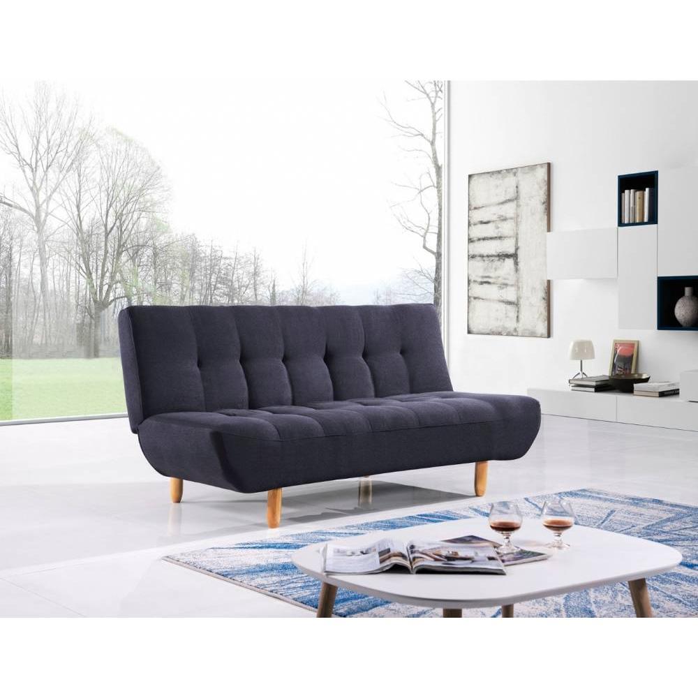 Canapé Clic Clac design scandinave VIKING tissu noir