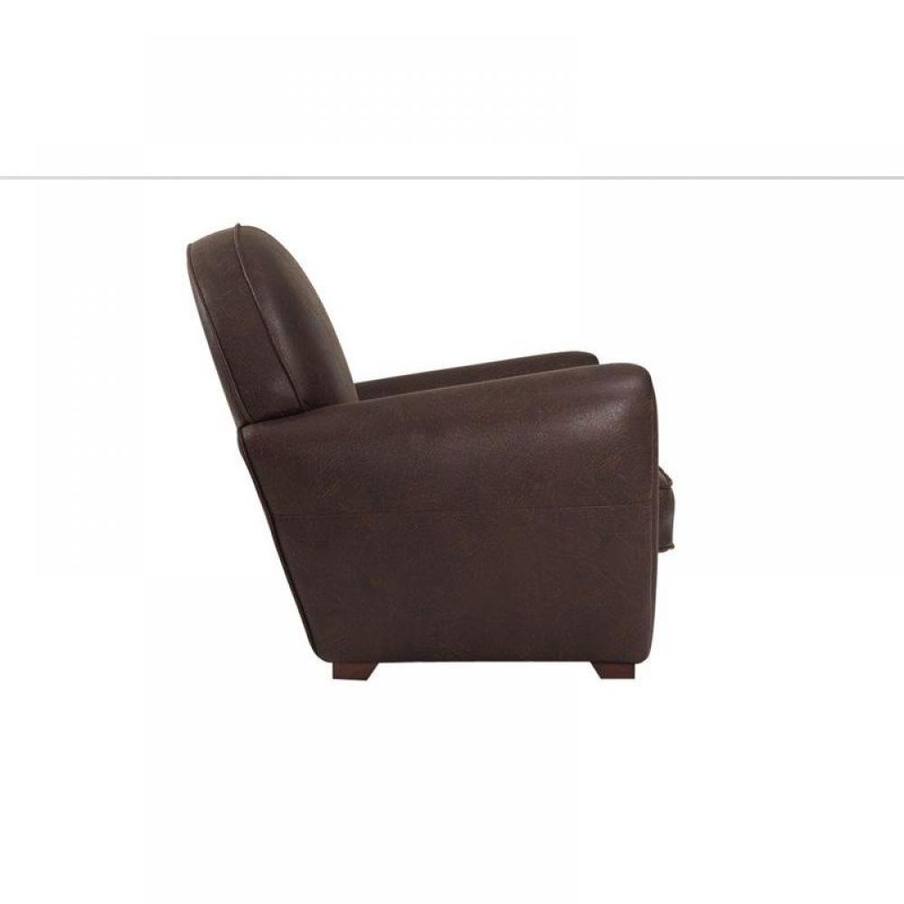 Canapé CLUB 2 places en microfibre marron vintage. MADE IN ITALY