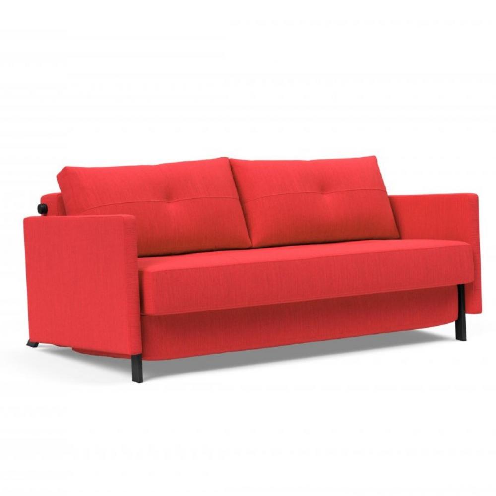 INNOVATION LIVING  Canapé design CUBED 02 ARMS convertible lit 200x160 cm tissu Elegance Red