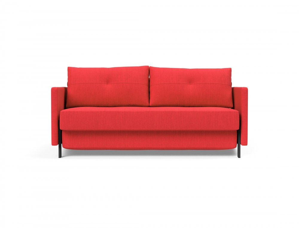 INNOVATION LIVING  Canapé design CUBED 02 ARMS convertible lit 200x160 cm tissu Elegance Red
