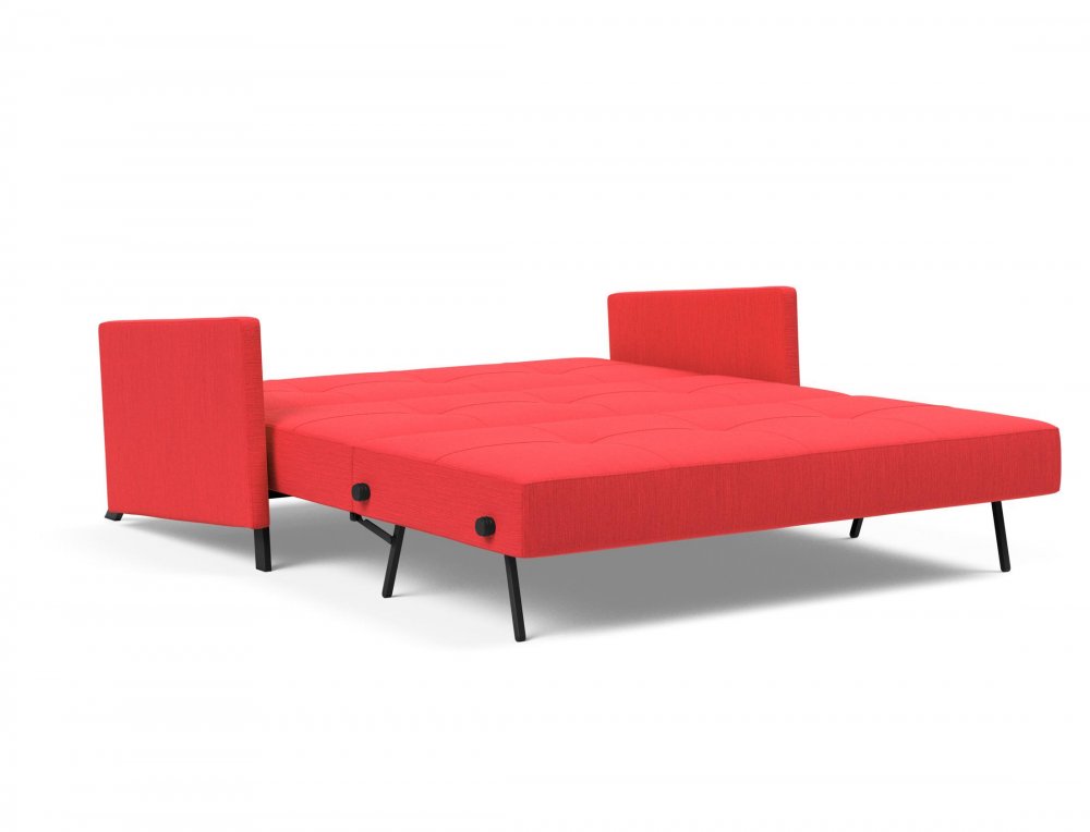 INNOVATION LIVING  Canapé design CUBED 02 ARMS convertible lit 200x160 cm tissu Elegance Red