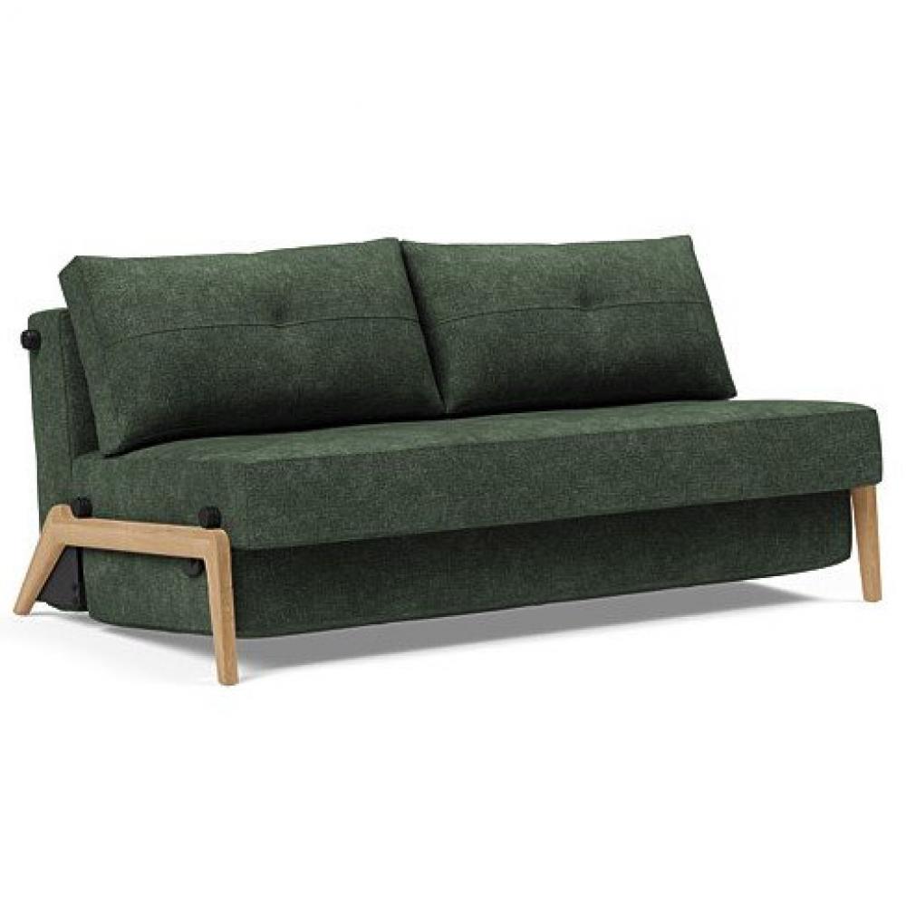 INNOVATION LIVING  Canapé design CUBED WOOD 02 convertible lit 200x160 cm tissu Avella Pine Green