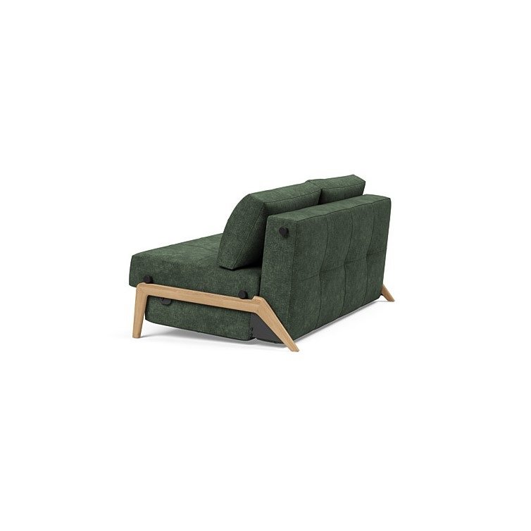 INNOVATION LIVING  Canapé design CUBED WOOD 02 convertible lit 200x160 cm tissu Avella Pine Green