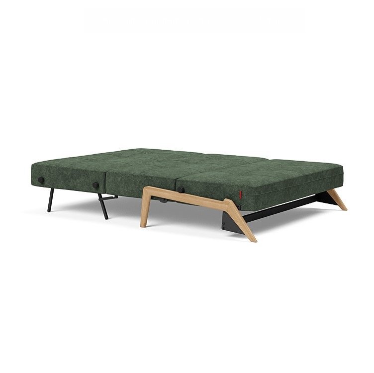 INNOVATION LIVING  Canapé design CUBED WOOD 02 convertible lit 200x160 cm tissu Avella Pine Green
