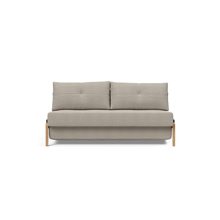 INNOVATION LIVING  Canapé design CUBED WOOD 02 convertible lit 200x160 cm tissu Kenya Gravel