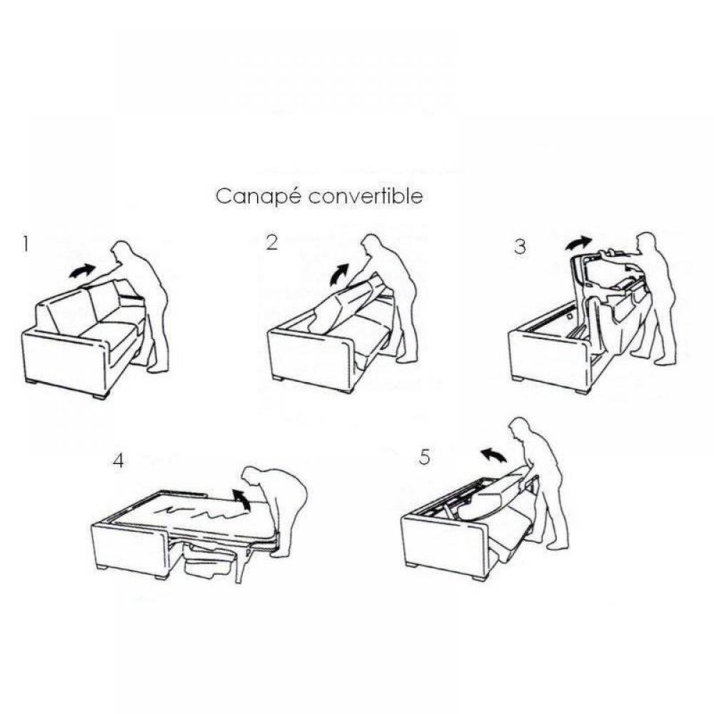Canapé convertible express 120 IMPERIAL matelas 22 cm sommier lattes tweed Twist bleu nuit
