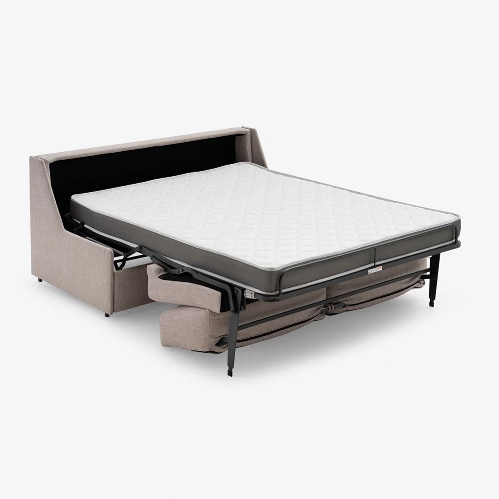 Canapé convertible express 140 cm MOON métal matelas 15 cm accoudoirs fins