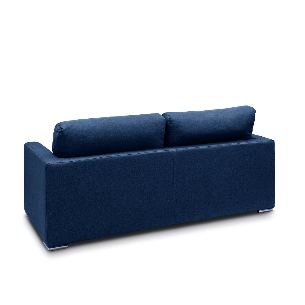 Canapé convertible ALPHA ouverture EXPRESS couchage 140 cm dossier moelleux tissu bleu cobalt