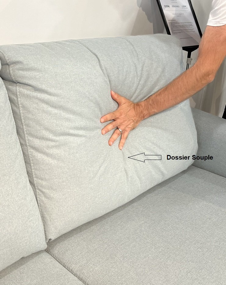Canapé convertible express ANTIBES couchage 160 cm matelas mémory 22 cm sommier LATTES