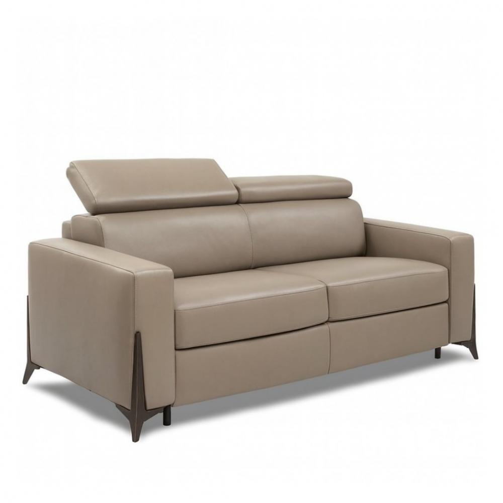 Canapé express BOULOGNE convertible 160 cm sommier lattes matelas 16cm pieds métal noir 