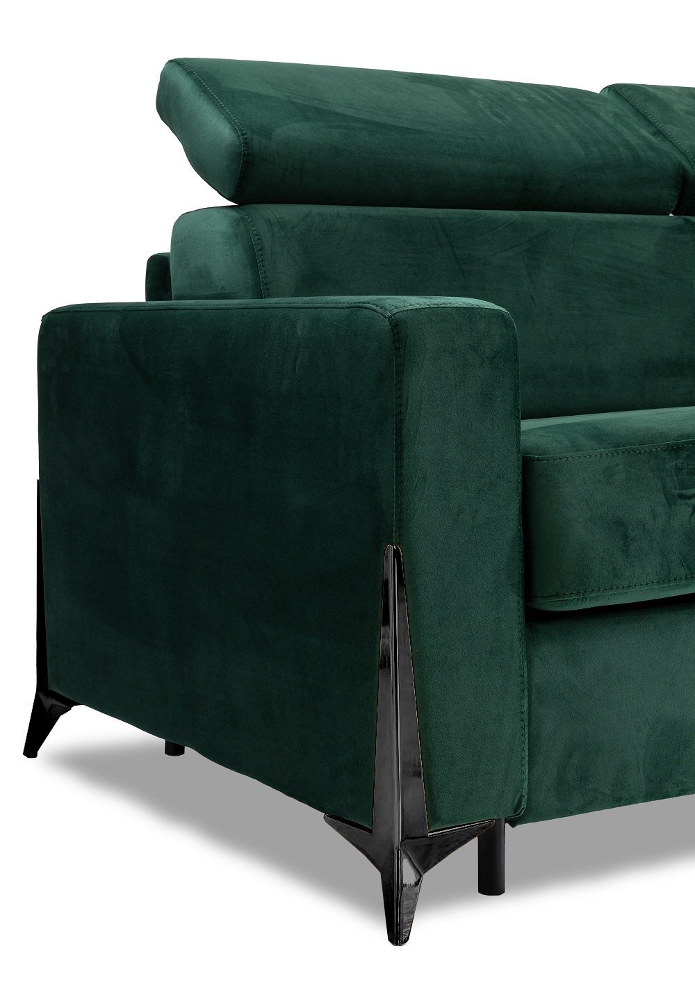 Canapé express BOULOGNE convertible 160 cm sommier lattes matelas 16cm pieds métal noir 