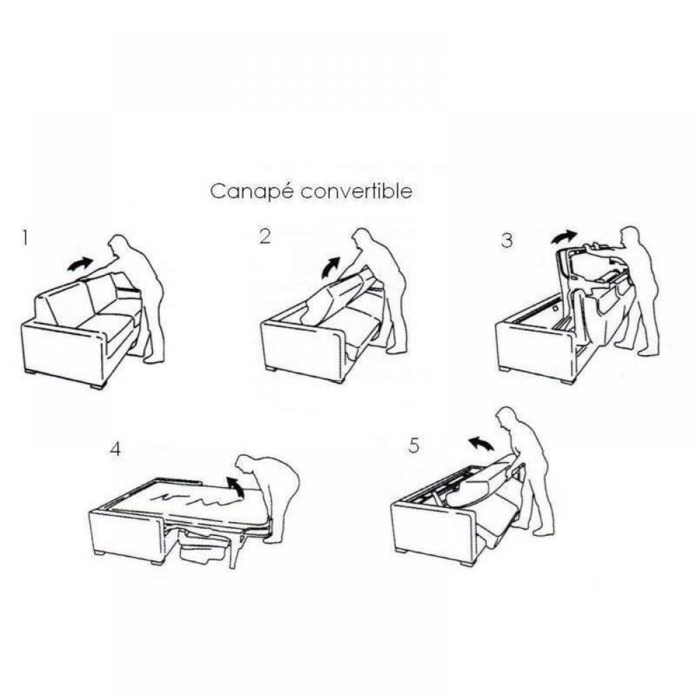 Canapé convertible express 160 DAY ÉDITION Cuir et PU Taupe sommier métal matelas 14 cm 