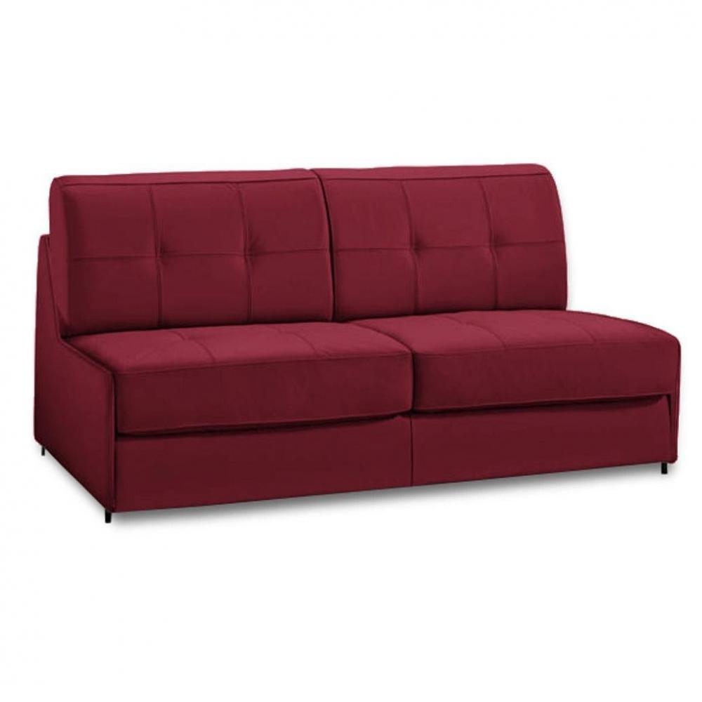 Canapé lit DELICE convertible EXPRESS 120 cm sommier métal matelas mémory 22 cm cuir vachette regent bordeaux