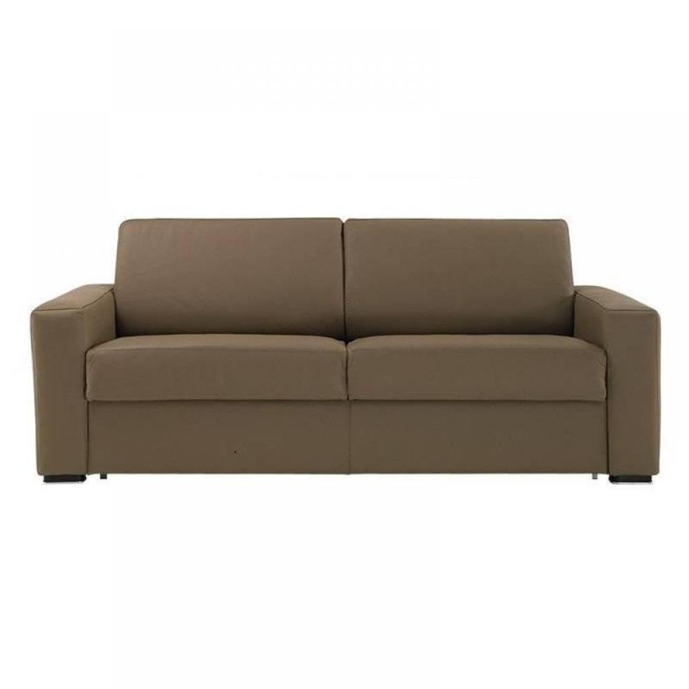 Canapé convertible EXPRESS 120cm DREAMER polyuréthane taupe,. matelas 16 cm