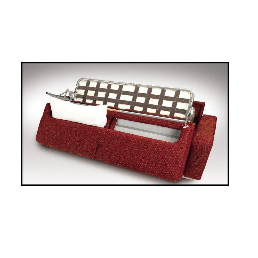 Canapé CanapExpress GRANDIOSE matelas mémory 22 cm sommier métal 140 cm tissu tweed gris
