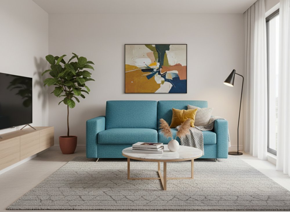 Canapé convertible express 160 HOLLY déhoussable matelas 18 cm accoudoirs larges