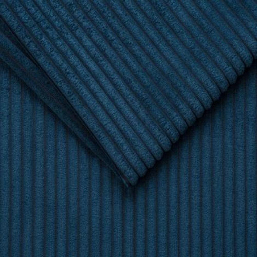 Canapé convertible express 120 MANDELIEU matelas 18cm sommier lattes velours côtelé bleu