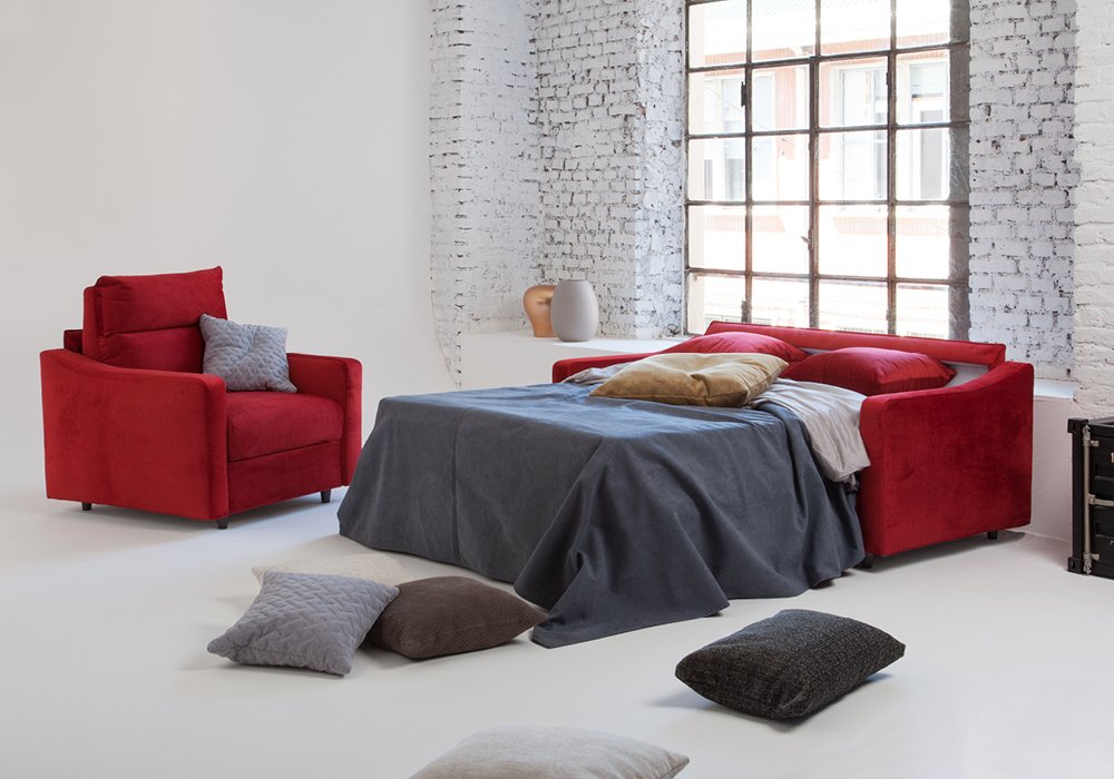 Canapé convertible express 160 MELODIE déhoussable dossier moelleux matelas 16 cm 