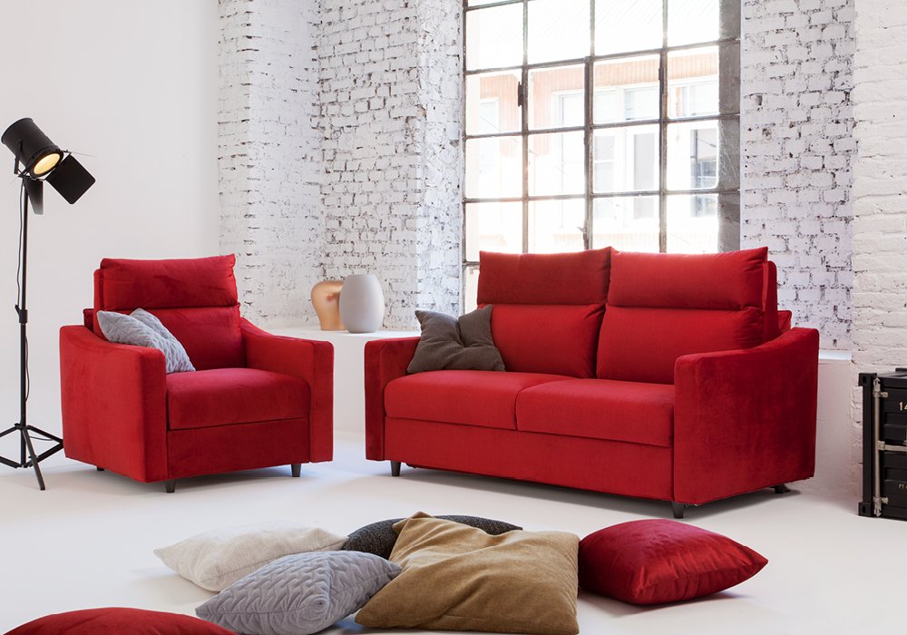 Canapé convertible express 160 MELODIE déhoussable dossier moelleux matelas 16 cm 