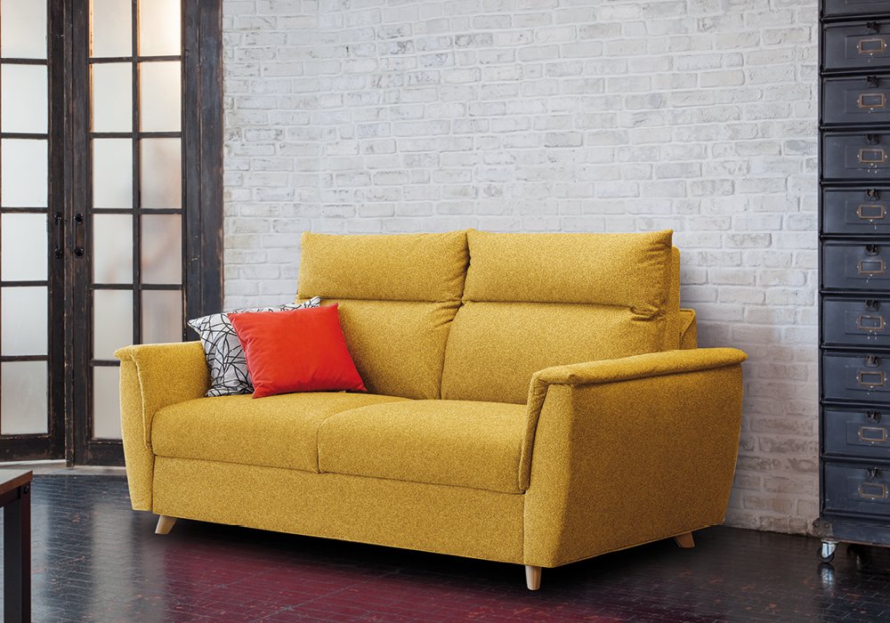 Canapé convertible express 140 PATRICIA déhoussable dossier moelleux matelas 16 cm 