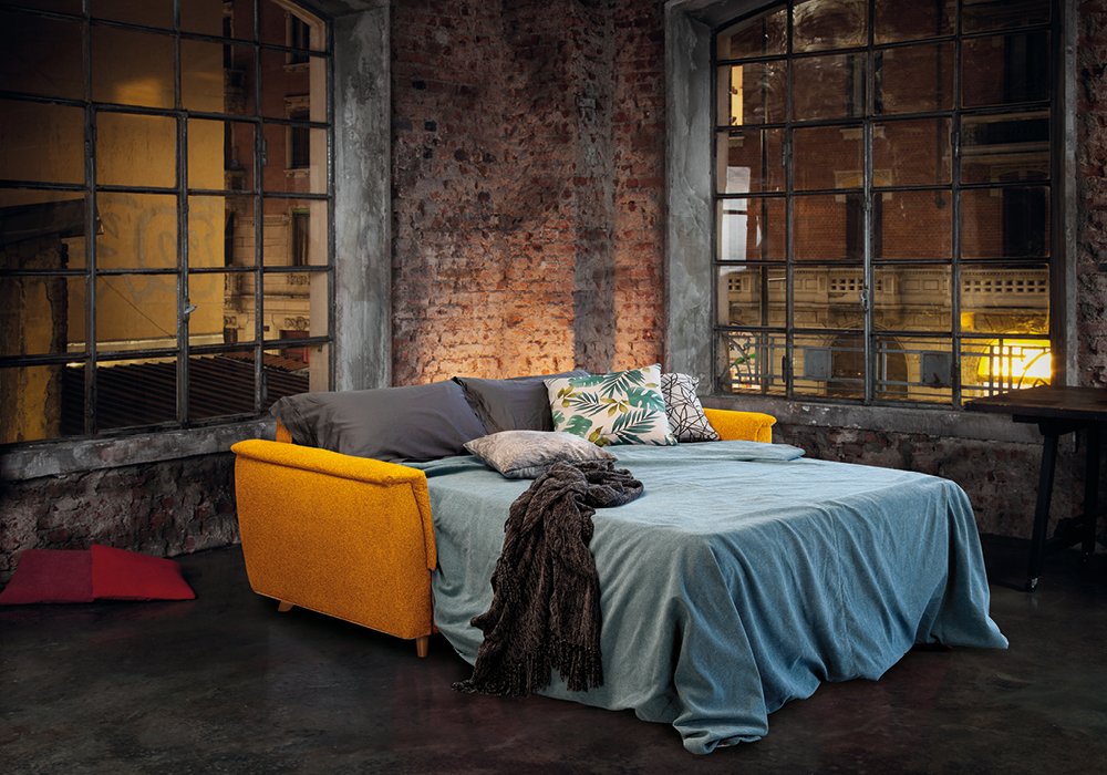 Canapé convertible express 140 PATRICIA déhoussable dossier moelleux matelas 16 cm 