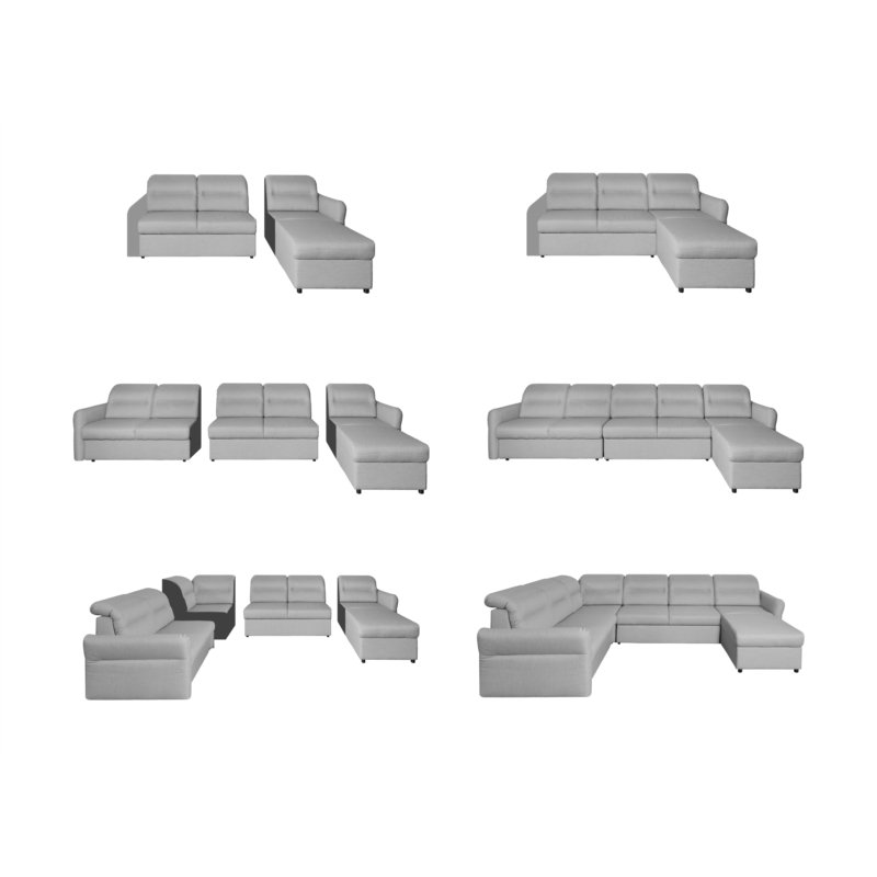 Canapé panoramique modulable convertible avec coffre GARDEN beige