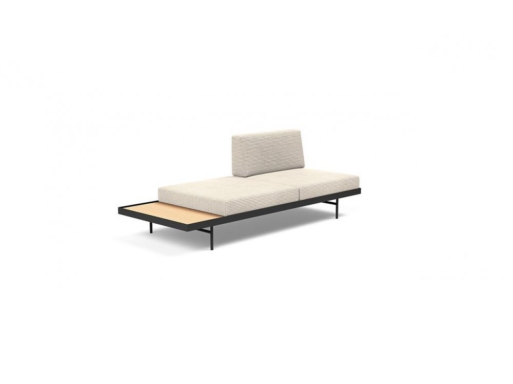 INNOVATION LIVING Canapé convertible PURI chêne couchage 195x80 cm tissu Corduroy Ivory