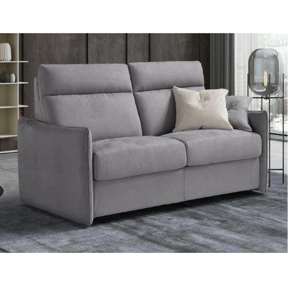 Canapé convertible lit AIMEE couchage 100 cm cuir gris 