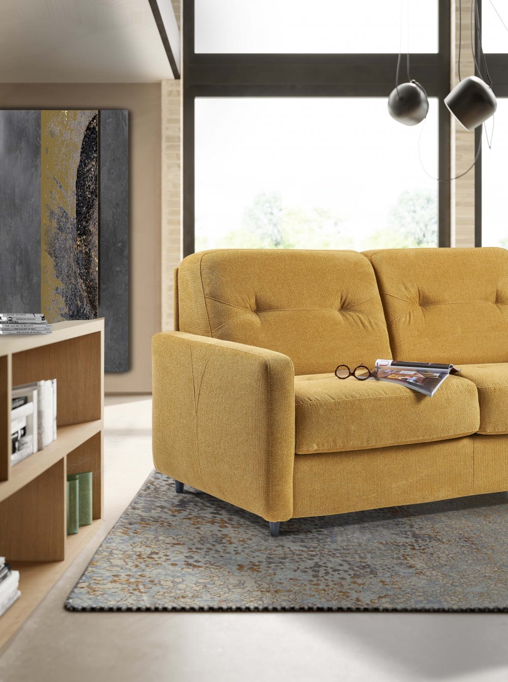 Canapé convertible express OREGON couchage 160 cm matelas 17 cm 