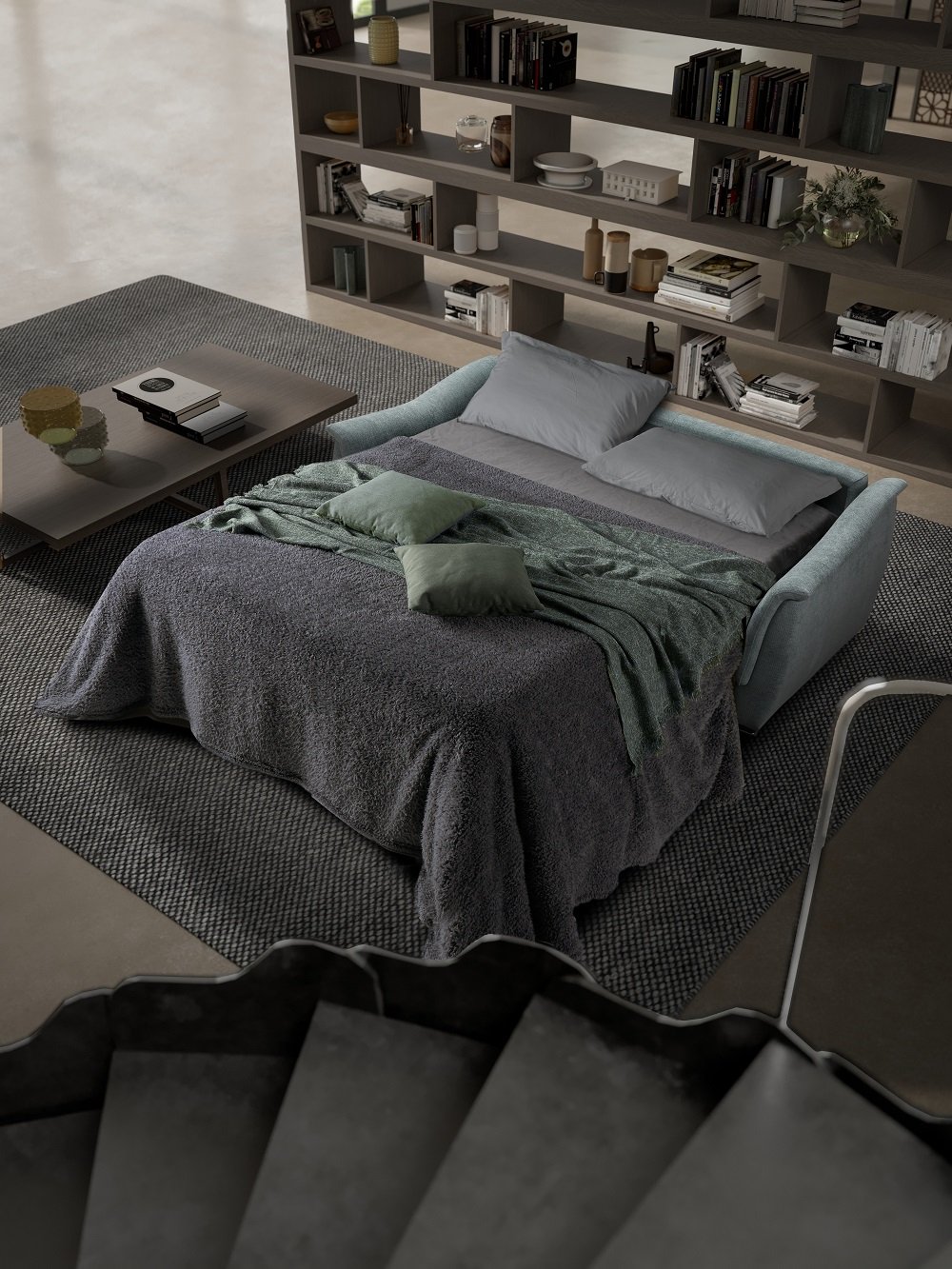 Canapé convertible lit express PACHA couchage 140 cm matelas 17 cm 