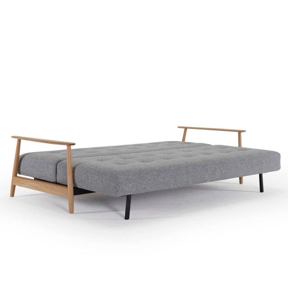 INNOVATION LIVING  Canapé au design nordique ELUMA convertible lit 200*140 cm tissu Twist Granite