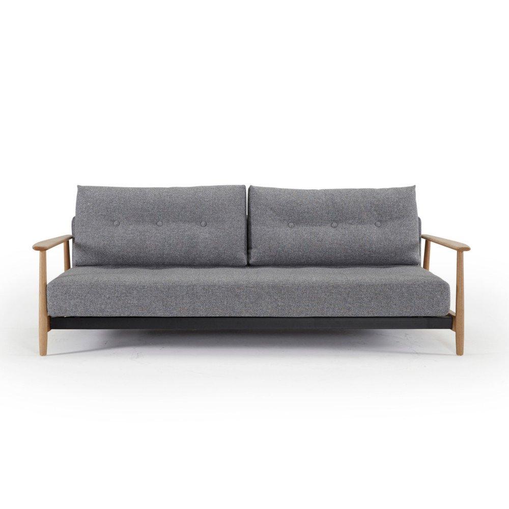 INNOVATION LIVING  Canapé au design nordique ELUMA convertible lit 200*140 cm tissu Twist Granite