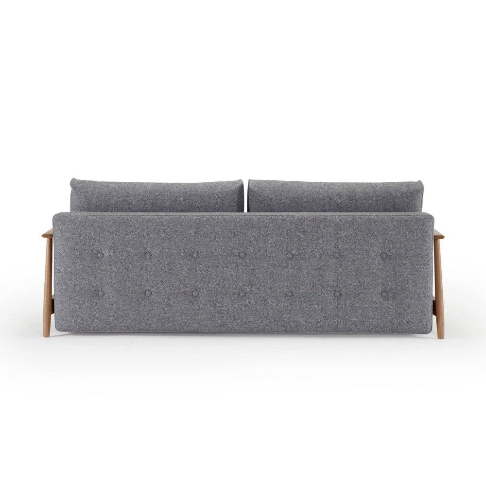 INNOVATION LIVING  Canapé au design nordique ELUMA convertible lit 200*140 cm tissu Twist Granite