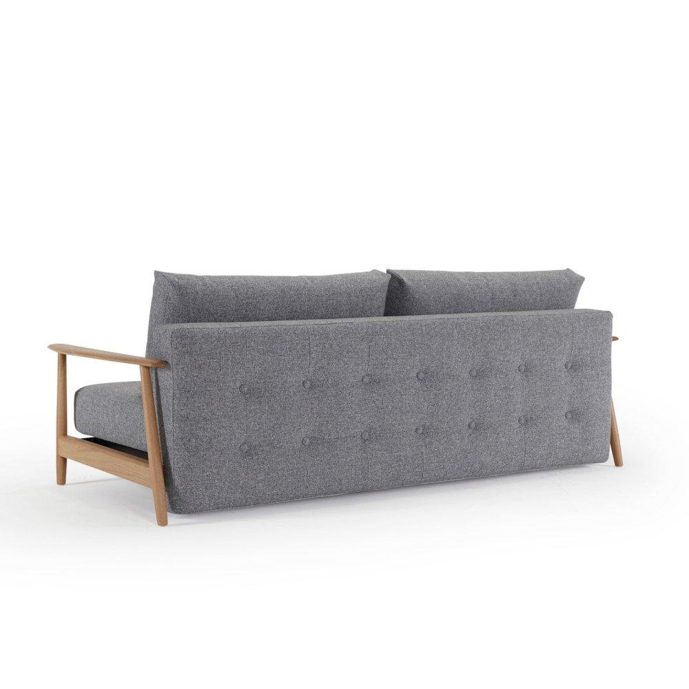 INNOVATION LIVING  Canapé au design nordique ELUMA convertible lit 200*140 cm tissu Twist Granite