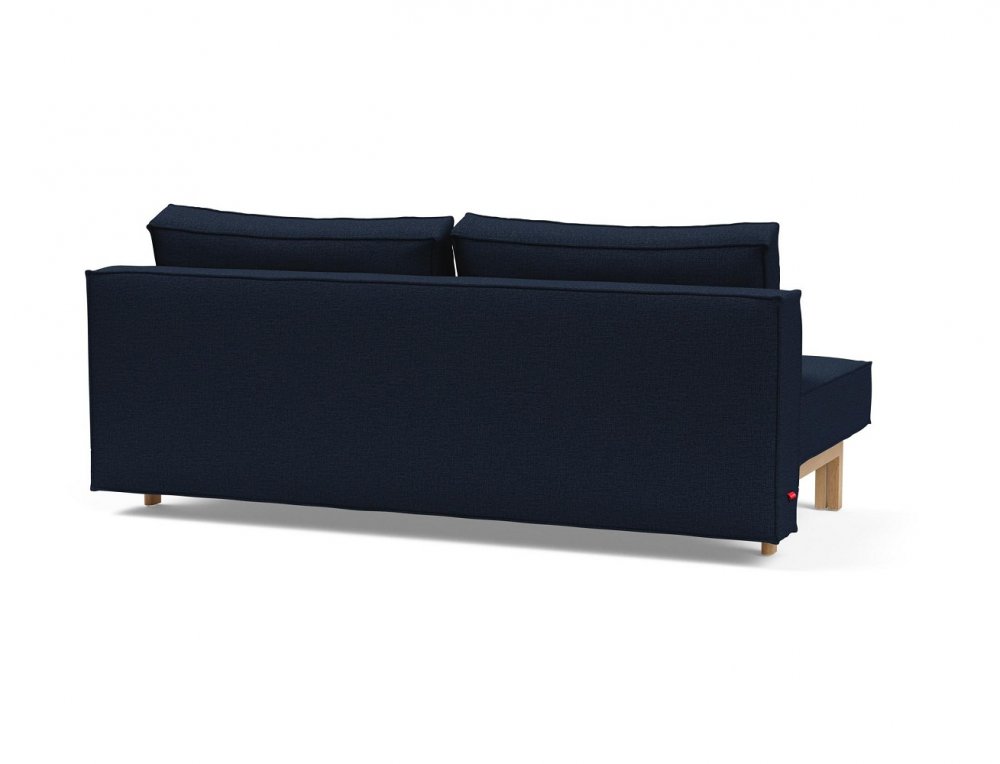 INNOVATION LIVING  Canapé design SLY convertible lit 140*200 cm pieds bois chêne, tissu Mixed Dance Blue