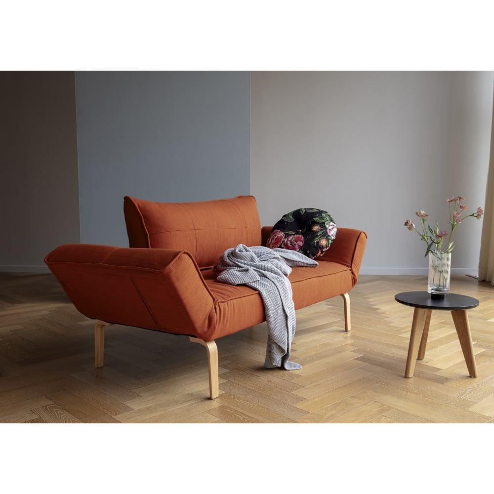 INNOVATION LIVING  Canape design ZEAL BOW convertible lit 200*70 cm tissu Elegance paprika