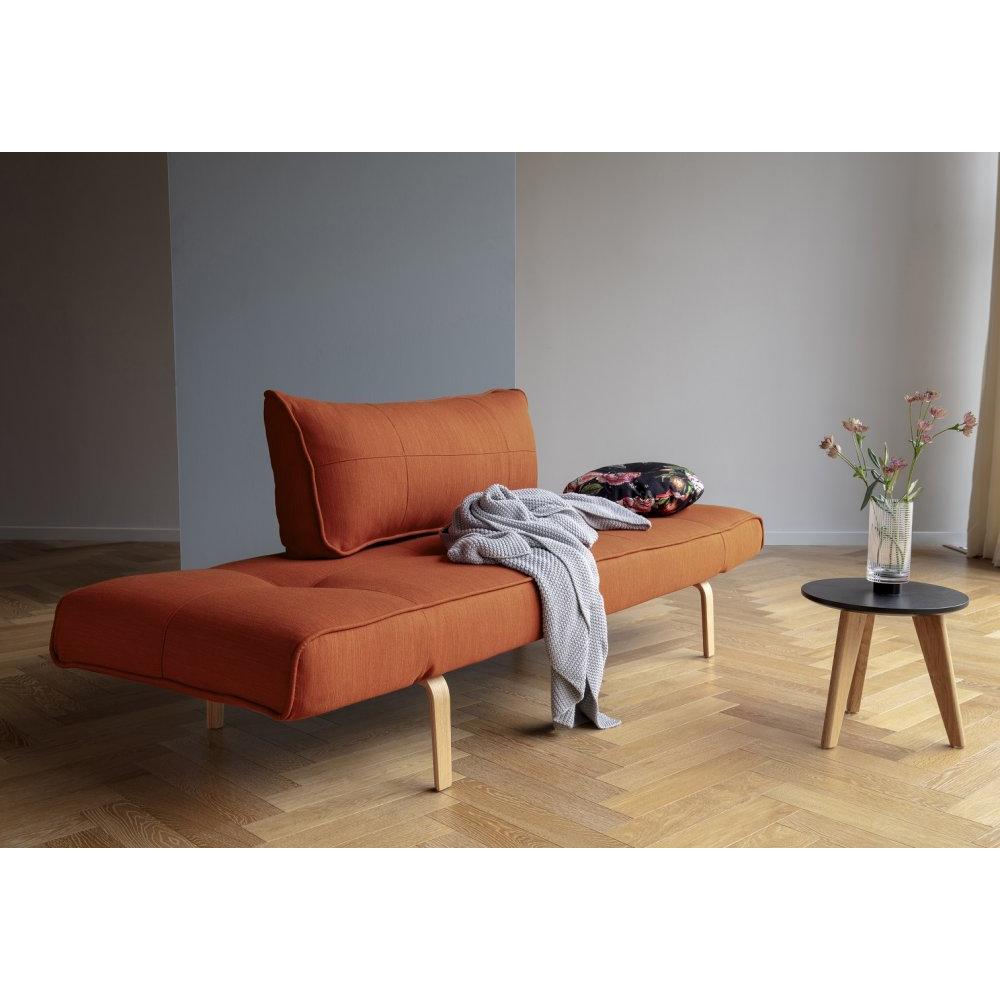 INNOVATION LIVING  Canape design ZEAL BOW convertible lit 200*70 cm tissu Elegance paprika