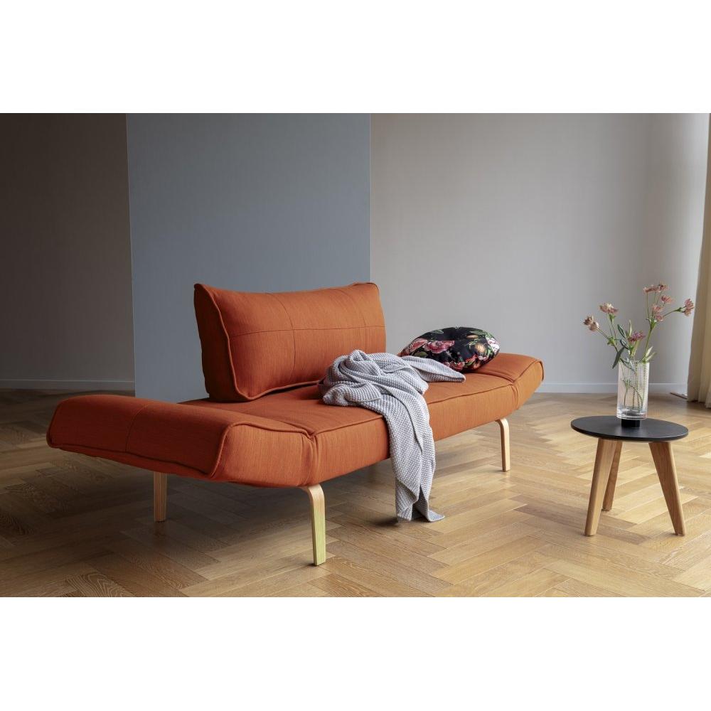 INNOVATION LIVING  Canape design ZEAL BOW convertible lit 200*70 cm tissu Elegance paprika